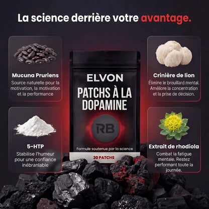 Elvon | Patch Dopamine - Concentration, énergie, libido et confiance en soi