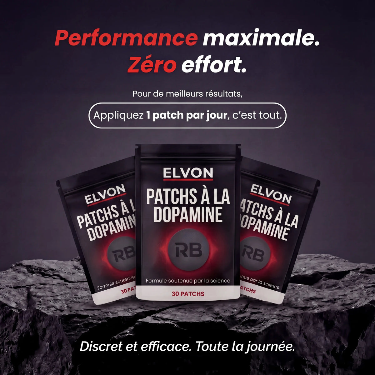 Elvon | Patch Dopamine - Concentration, énergie, libido et confiance en soi