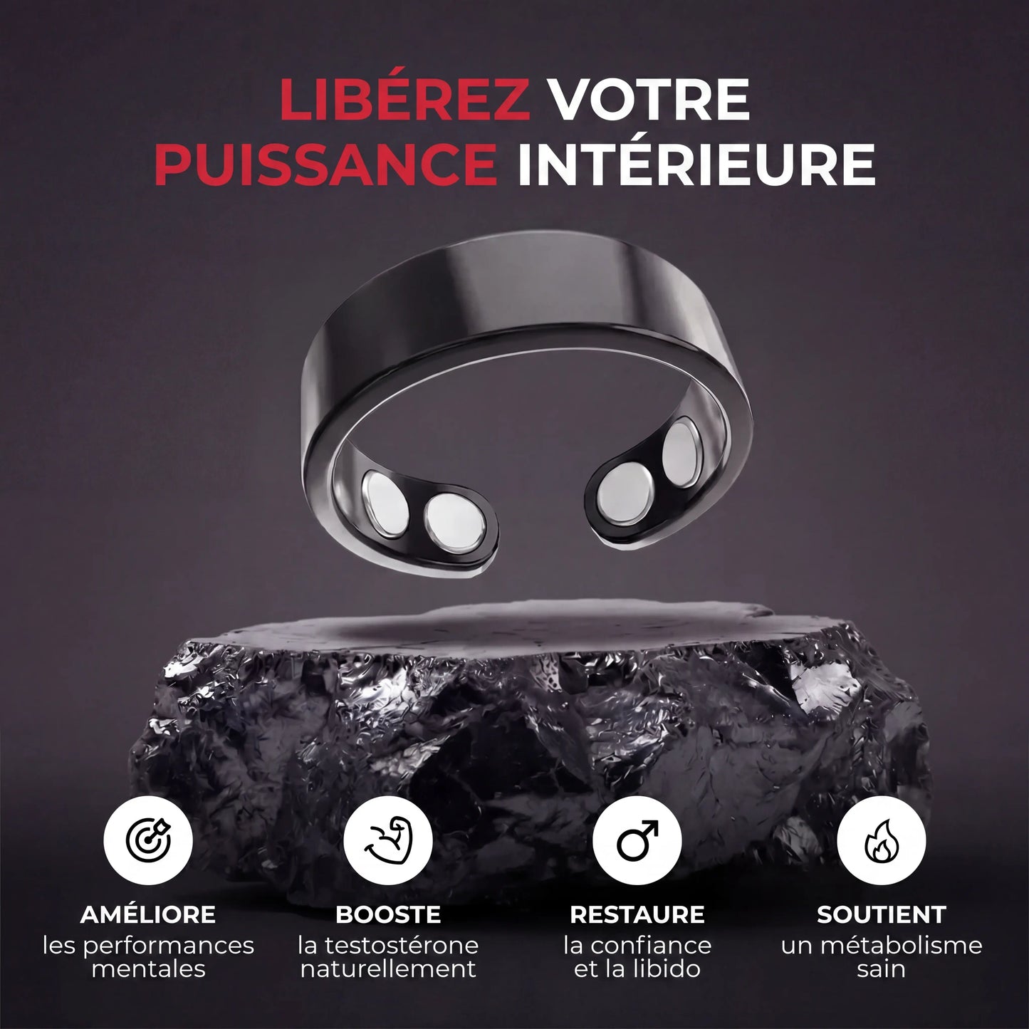 Elvon Bague en hématite